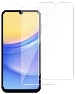 2x Tempered Glass Screen Protector for Samsung Galaxy A15 5G / A25 5G Phone, Nakedcellphone 9H Hard Clear Display Guard [Scratch/Crack Saver] - Twin Pack