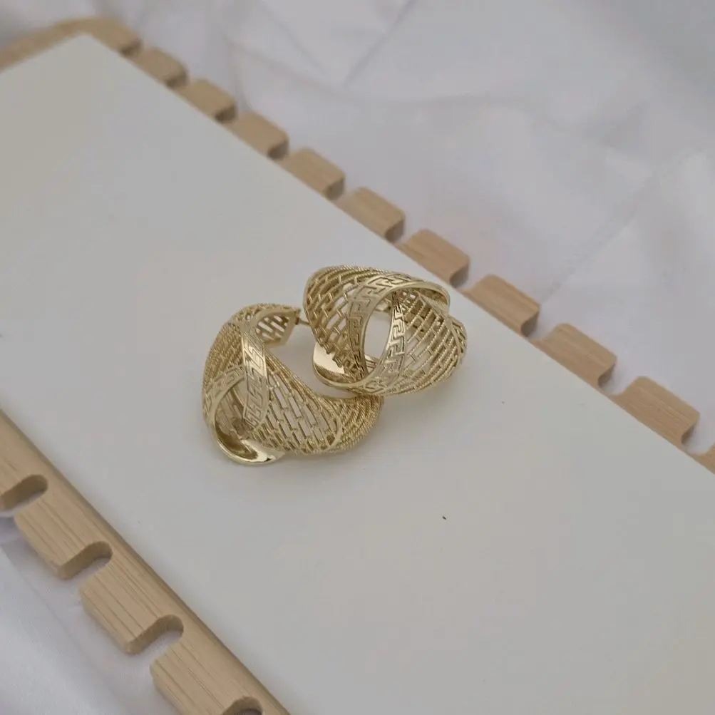 argollas 1029 gold-plated  size grande