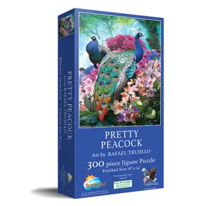 SunsOut Pretty Peacock 300 piece Jigsaw Puzzle for Adults 18" x 24" Animals, Nature