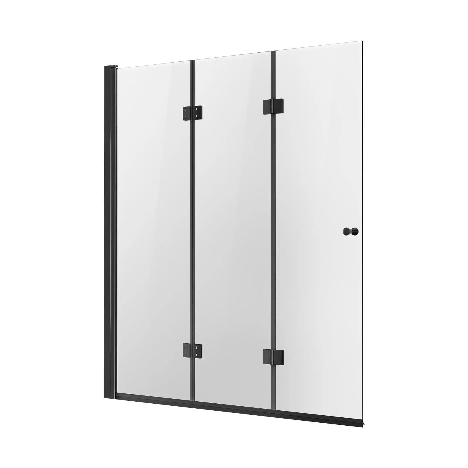 【SummerFinds】Bathtub Shower Door 51 in. W x 56 in. H Frameless Foldable Tub Shower Doors