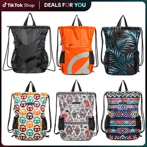 Training Gymsack Drawstring Backpack with Zipper Pocket Reinforced Bottom for Gym & Outdoor Use in Multiple Colors