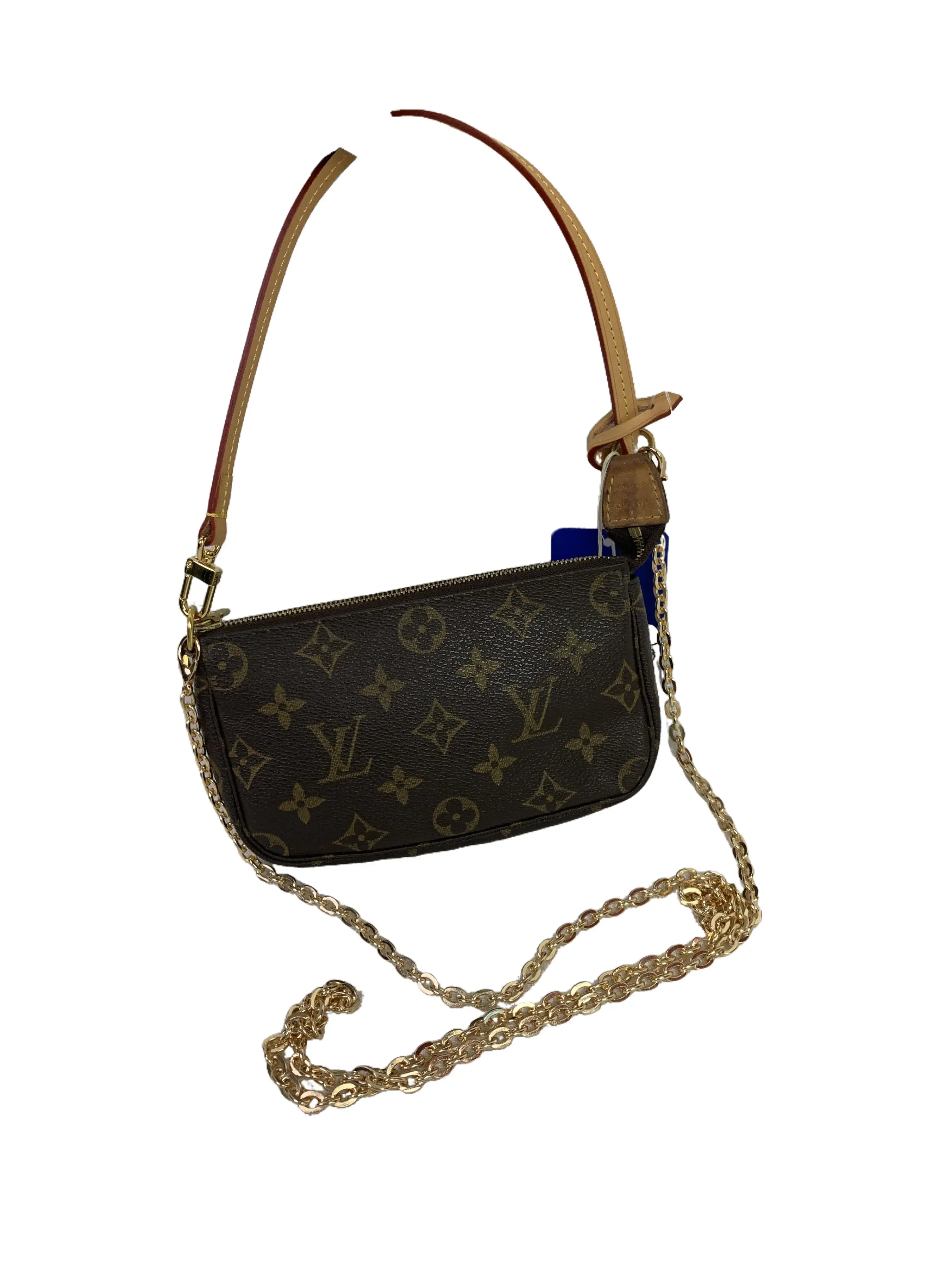 Pre-owned Louis Vuitton LV Monogram Mini Shoulder Bag With Aftermarket Chain Strap/WJ08121038/1038