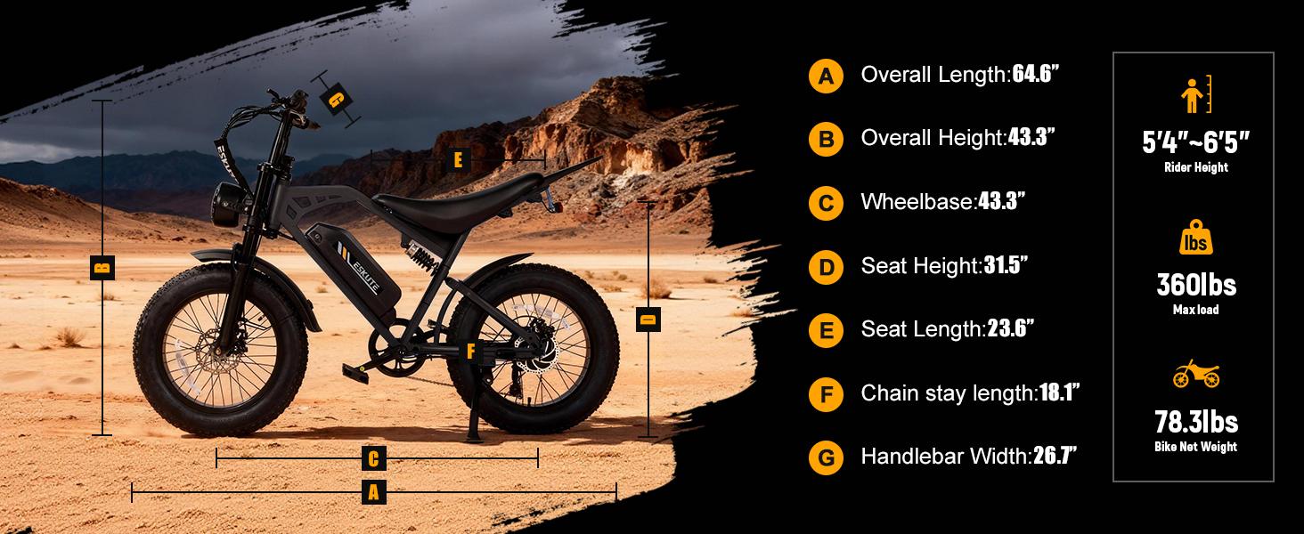 Eskute V200 Electric Bike | 20.8Ah Huge Battery | 1500W Peak Power | 30 MPH | Full Suspension | 80 Miles Range | 7-Speed Dual Suspension | 20" x4.0 Fat Tire e-bike Mid Drive with LED Lights Eskute V200 Electric Bike | 20.8Ah Huge Battery | 1500W Peak Power | 30 MPH | Full Suspension | 80 Miles Range | 7-Speed Dual Suspension | 20" x4.0 Fat Tire e-bike Mid Drive with LED Lights