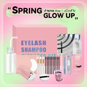 uCoolMe Lashes DIY Lash Aftercare Kit | Cleanser Lash Shampoo for Lash Girl Clusters 2In1 Bond & Seal Lash Remover Makeup Beginner Friendly Eyelash Tools Cosmetic Mirror Spring Glow-Up