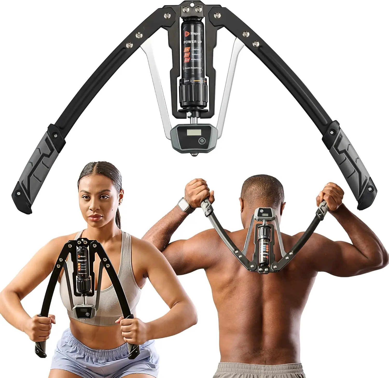 LifePro ShredForce Hydraulic Power Twister | Adjustable Workout Equipment (22–440lb) for Tricep, Chest, Arm & Full Upper Body Strength | Smart Rep Counter & LIFETIME SUPPORT
