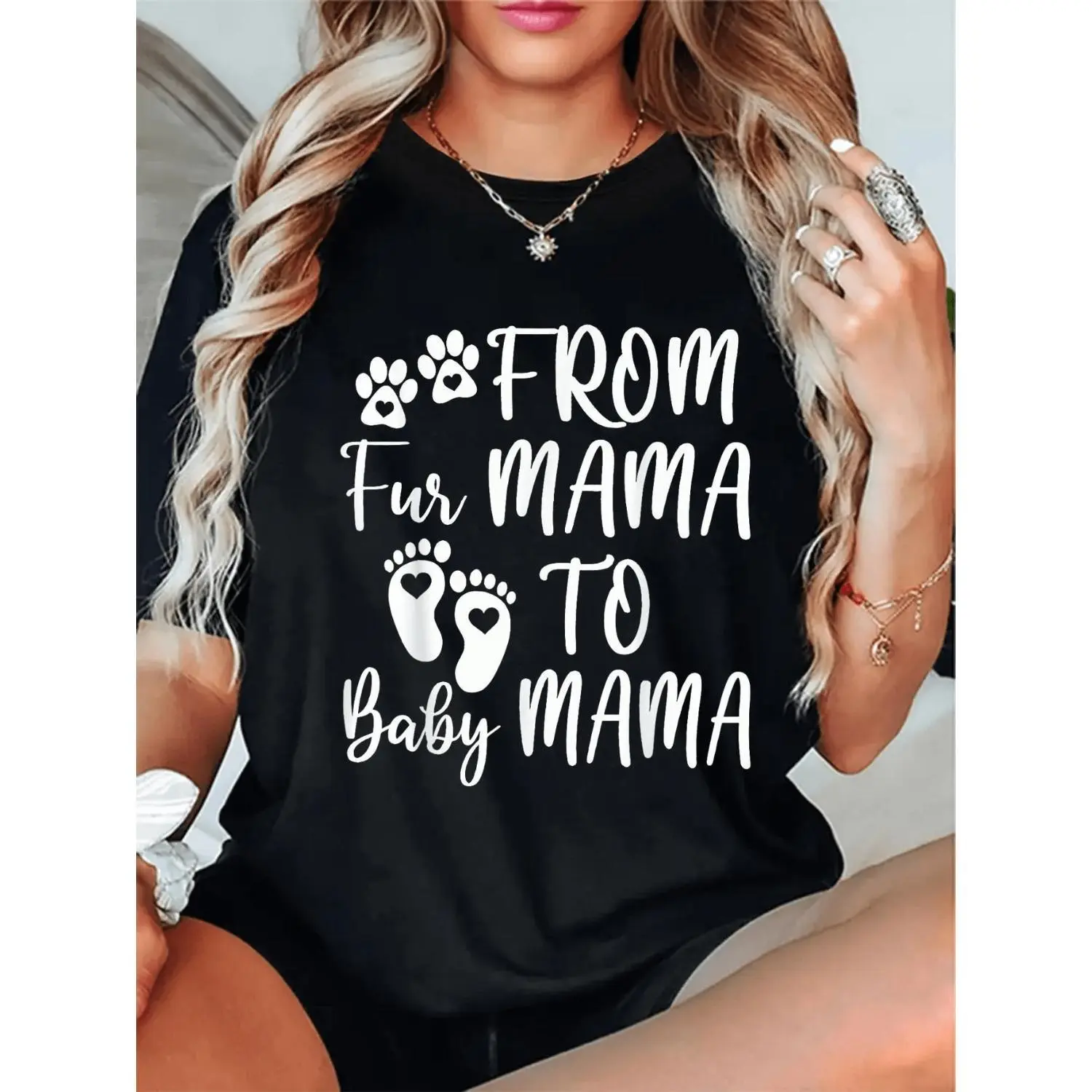Pregnancy Announcement TShirt From Mama to Mama Trendy Maternity Tee