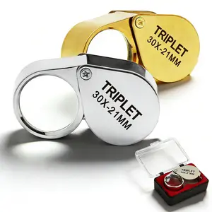 30X Portable Jewelers Eye Magnifying Glass Magnifier for Jewelry Coins Gems Stamps Watches Supplies