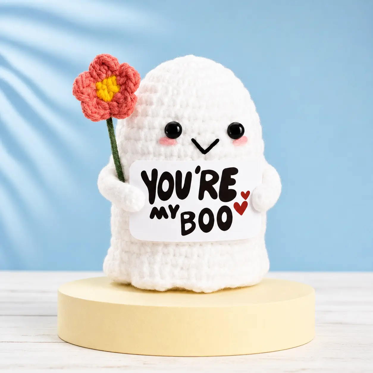 You're My Boo Crochet Ghost Plush Toy, Cute Handmade Ghost Stuffed Animal, Romantic Couple Gift for Husband Wife, Halloween, Anniversary, Valentine's Day, Birthday Gift tiktokshopbacktoschool