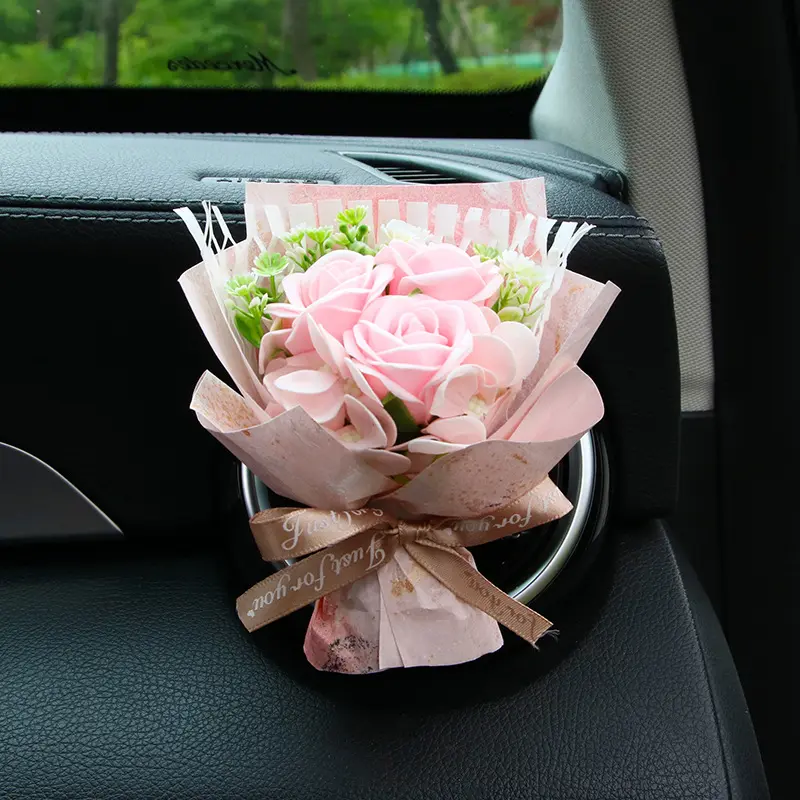 Mini Artificial Rose Bouquet 1 Set Creative DIY Spring Faux Flower Decoration Without Vase Fake Rose Flower For Car Romantic Gift, Mother's Day gift
