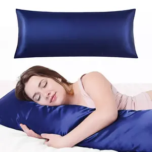 MAVIE Satin Body Pillowcase 20" x 54" - Silky Soft Long Pillow Cover with Envelope Closure