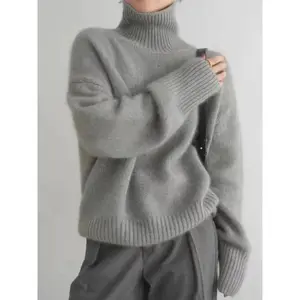 Turtleneck   Women's Loose Sweater Thickened Autumn and Winter Sweater Jumper Lazy Base
