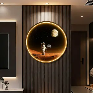 Dimmable Wall Lamp — Mars Wall Light, Indoor Wall-Mounted Lighting, Remote-Controlled LED Wall Lamp, Large Black Wall-Mounted Fixture, Decorative Wall Lamp/Ceiling Light, Suitable for Living Room and Bedroom, Holiday Gift