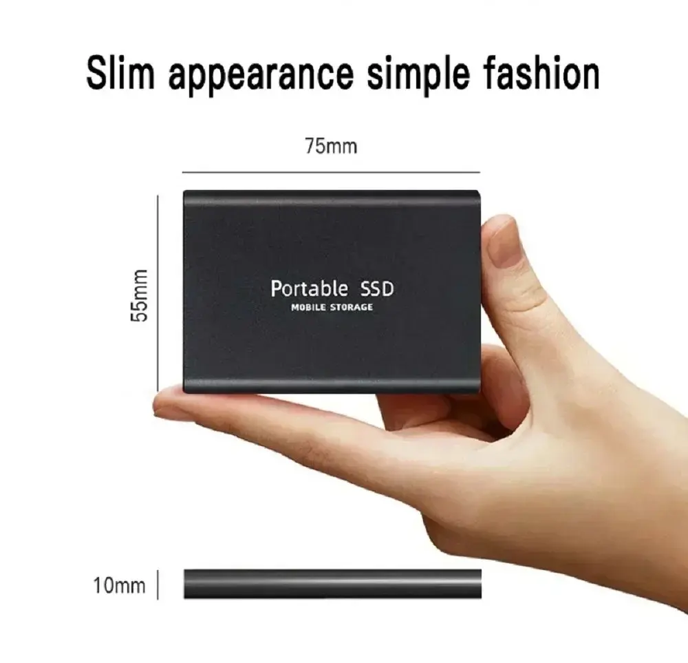 1TB/2TB/4TB Large Capacity External Hard Drive Quiet Operation Mobile Storage SSD USB3.0 Type-C High Speed Solid Stae Disk For PC MAC