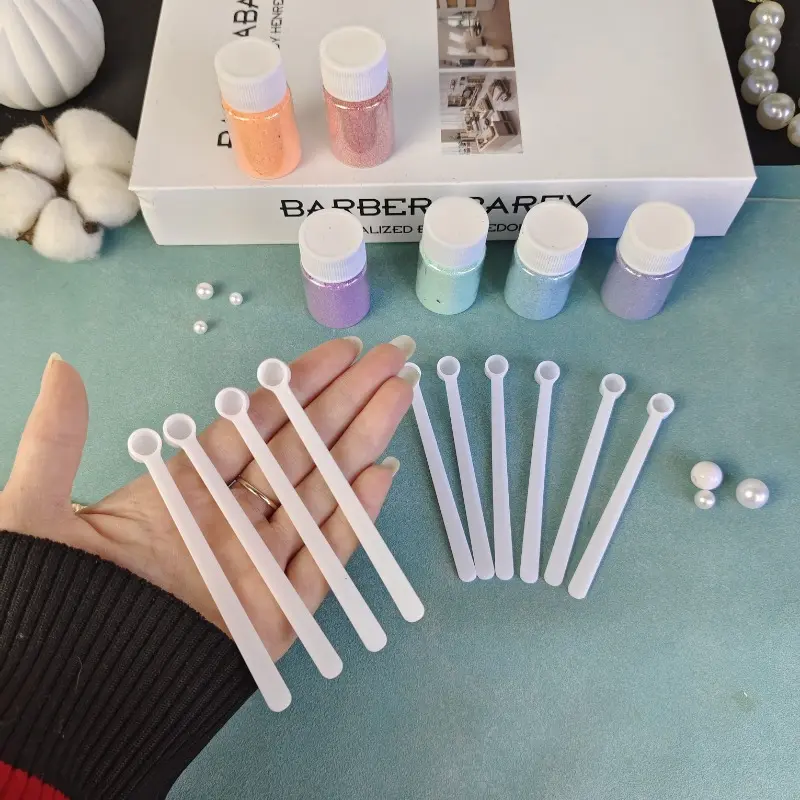 10pcs Mini Powder Tiny Scoops for Glitter Resin Mixing Stir Sticks Measuring Spoons Mini Shovel Scoop Spice Scoop Tiny Measuring Spoon Micro Powder Scoop for Glitter Spices Powder Measurement Tools Kitchen Measuring Utensils