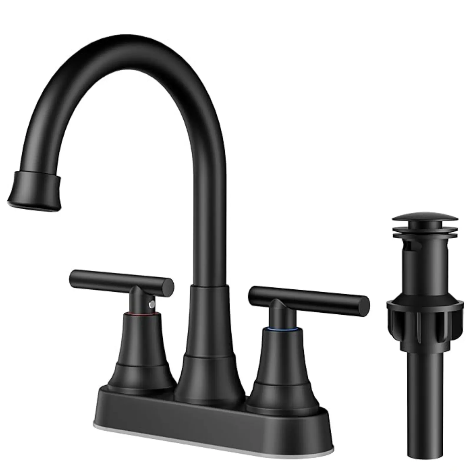 FORIOUS Bathroom Faucet 3-Hole 4-Inch Double Handle, Lead-Free Bathroom Sink Faucet with Pop-Up Drain for Basin, Vanity, Double Handle Bathroom Sink Faucets,home essentials homedecor