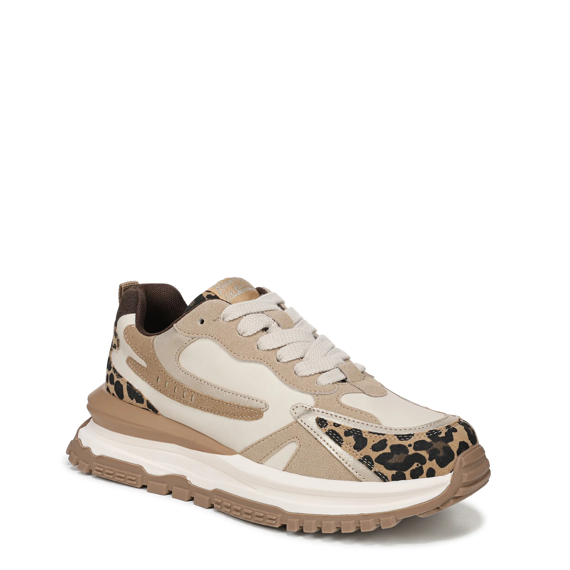 Blowfish Malibu Women's Leo Retro Platform Wedge Sneakers, Vegan Faux Leather Lace-up Shoes with Cushioned Footbed, Women's Shoes, Sporty Chic, Casual Athletic Sneaker, Sneakers For Women