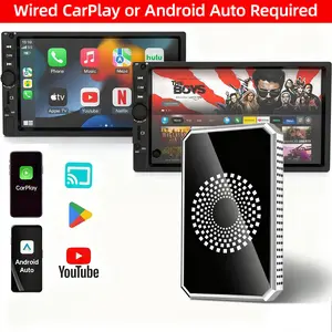 【FIFA World Cup 2026】Yurnlv Al Box Car Streaming Adapter: Netflix/YouTube/TikTok/Google Play Access 3-in-1 Wireless for Factory Wired CarPlay Cars