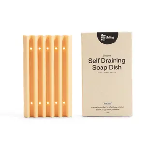 Silicone Self-Draining Soap Dish for Countertop or Shower