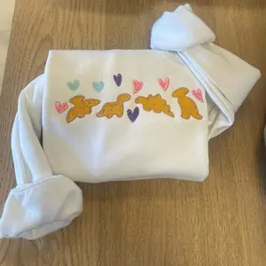 Embroidered valentines nuggies sweatshirt, cute Valentine's Day shirts, Valentine's Day sweatshirts
