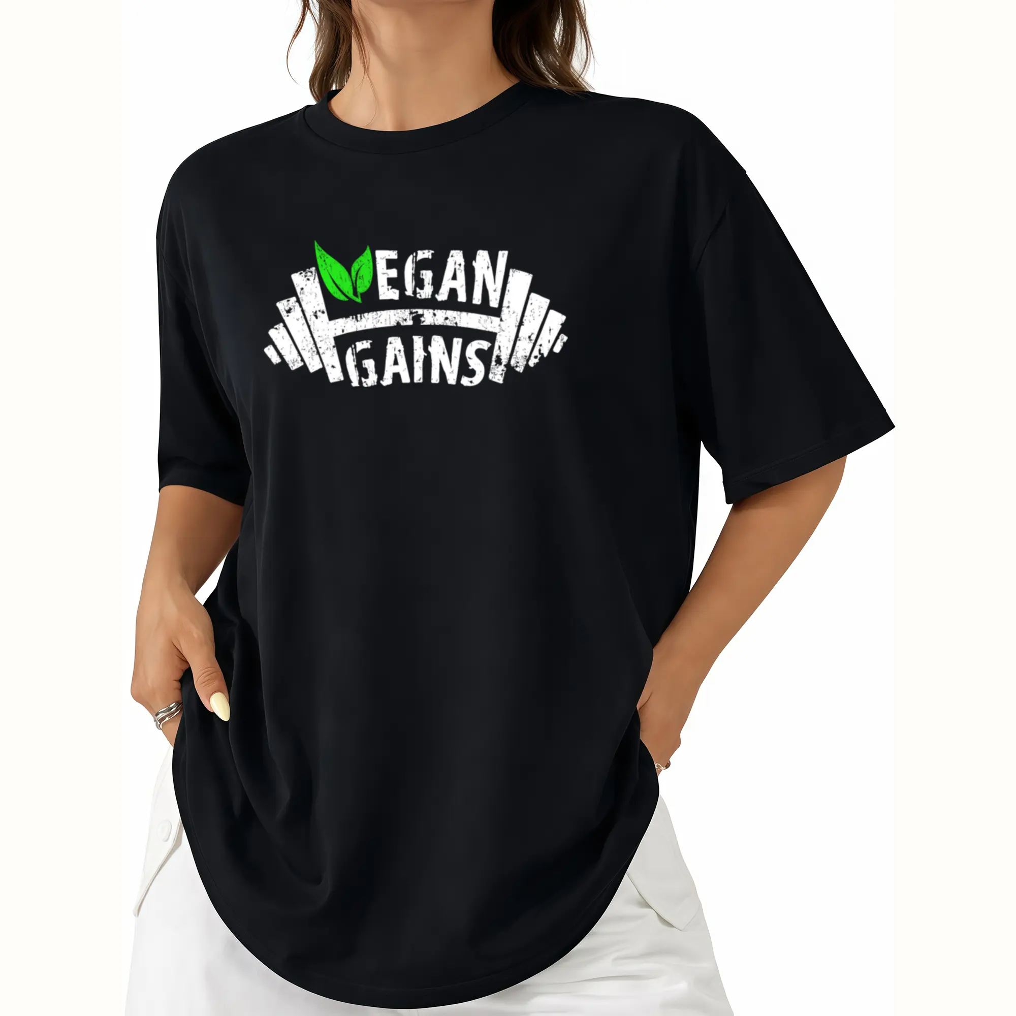 T-Shirt Funny Vegan Graphic Tee Heavy Duty Weightlifting Design Soft Breathable Shirt for Men Women Sizes Ideal Vegan Gift Crew Neck Short Sleeved Top Suitable for All Seasons Casual And Versatile