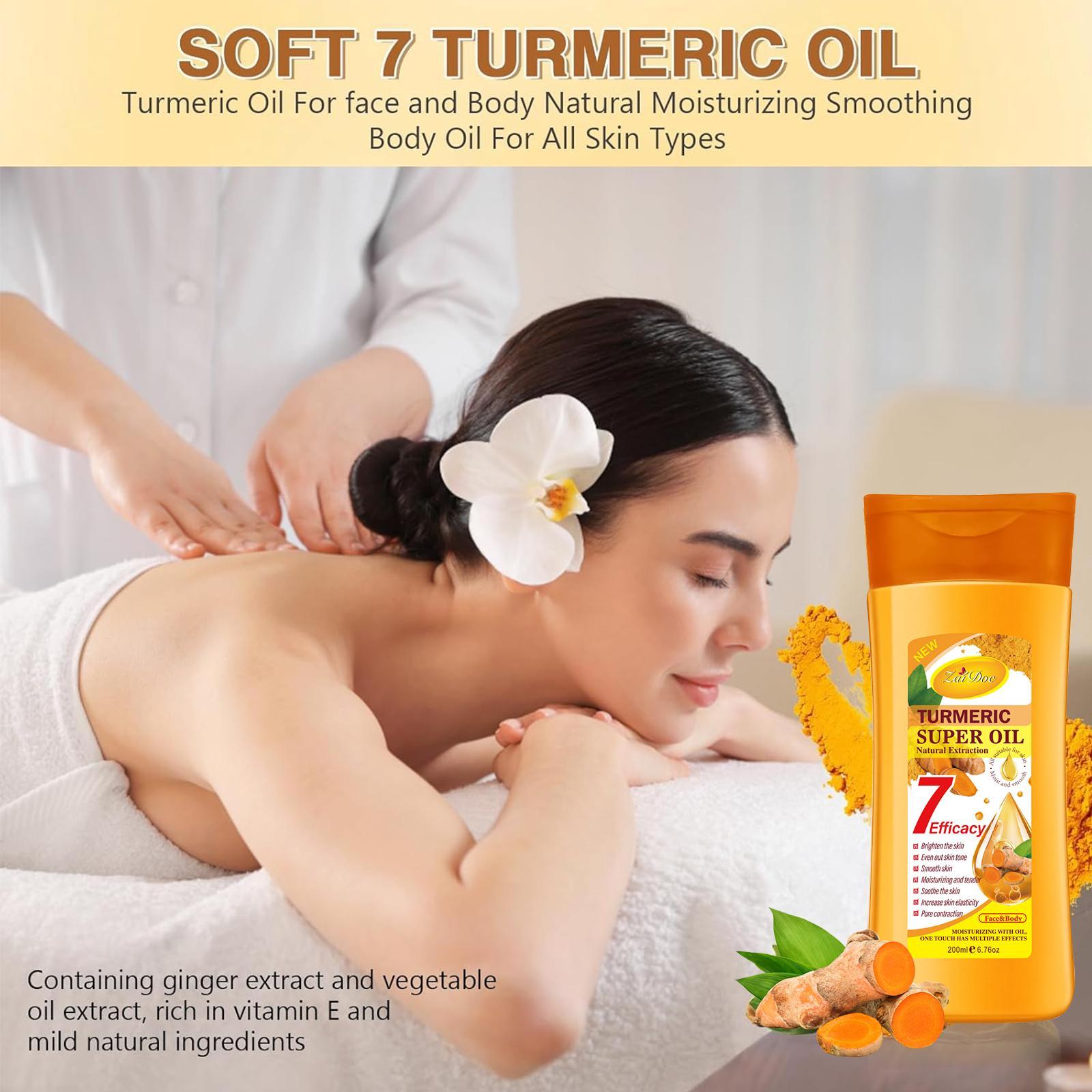 Turmeric Gel Oil 7 Efficacy Natural Extraction for Radiant Skin Moisturizing Hydrating 200ml Face Body Care Multi Benefit Moisturizer Firming Deep Hydration