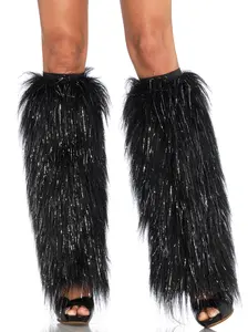Leg Avenue Kira Furry Socks - Soft Faux Fur Fabric, High-Quality Elastic Fit, Fun Halloween Rave Accessory for Women, Costume & Womenswear Leg Warmers