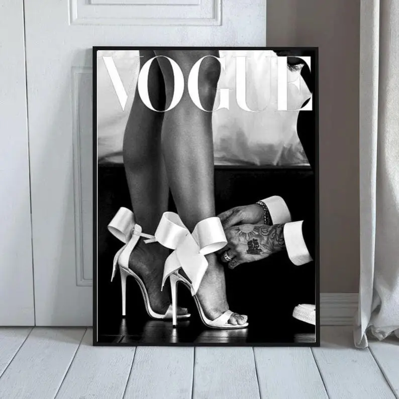 Artistic Black and White Editorial Graphic Prints - High-Quality Classic Trendy Decorative Artwork, Noir Aesthetic Single/Multiple Size Options (17x17,24x24,27x40,30x30) Paper Tube Wall Decoration for Home Room Inspiration