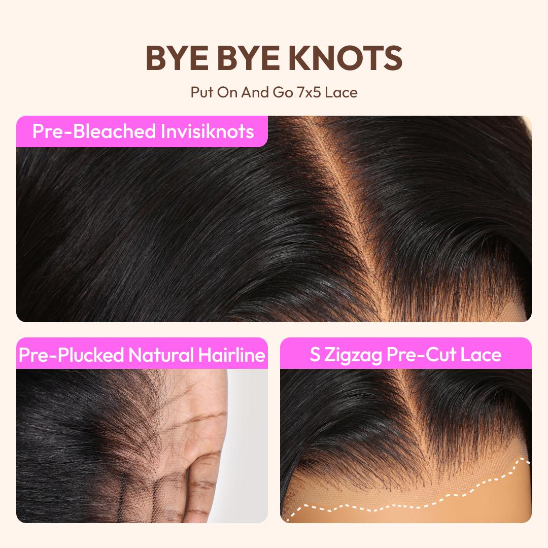 UNice Glueless Piano Highlights Brown Straight Bob Wig with Dark Roots Pre Cut 7x5 HD Lace Closure Human Hair Wigs with Invisible Knots Ready and Go Short Bob Wig for Women Beginners Friendly #TikTokShopHolidayHaul SpringStatements