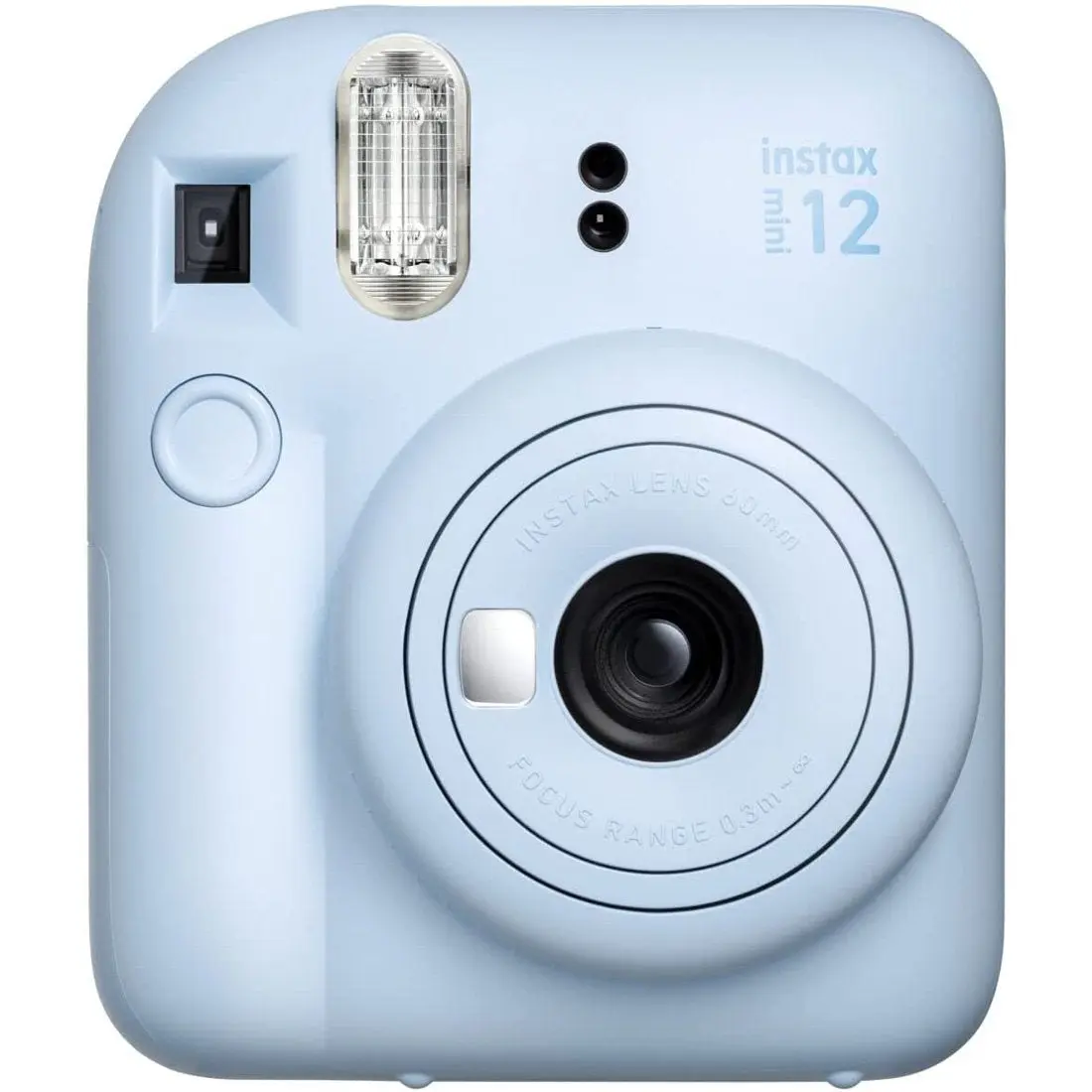Fujifilm Instax Mini 12 Compact Plastic Electronic Camera - Pastel Blue (16806248) with Built-In Flash, High-Quality Lens, Instant Capture, Selfie-Friendly Design, Alkaline-Powered, Cute Option, Picture