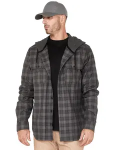 Hawx Men's Roberson Long Sleeve Hooded Flannel - Hxfa22w64-Chr