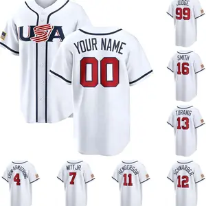 Custom Team USA Baseball Jersey White Collection All Stitched Fan Shirt