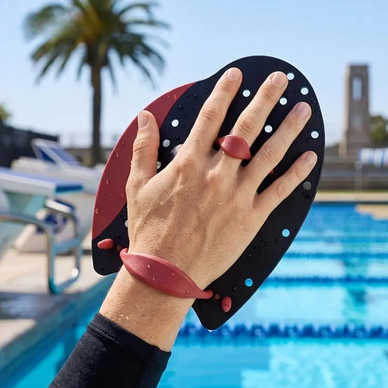 Silicone Swim Hand Paddles for Adults & Youth, Ergonomic Waterproof Training Equipment with Adjustable Straps to Improve Stroke & Build Strength, Silicone Waterproof Training Equipment, Durable, Ergonomic Design