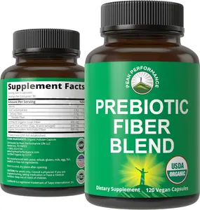 Organic Prebiotic Fiber Supplement Capsules for Gut and Digestive Health, Plant Based Prebiotic Blend with Inulin Acacia Fiber and SunFiber for Gut Microbiome Support, Vegan Whole Food Prebiotic Fiber Pills for Men and Women