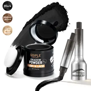 Hairline Powder for Bald Spots, Eyebrows, Beard Line, Light-Blonde Hair Fibers for Thinning Hair Shadow Powder Root Cover Up (Black) Haircare Cosmetic