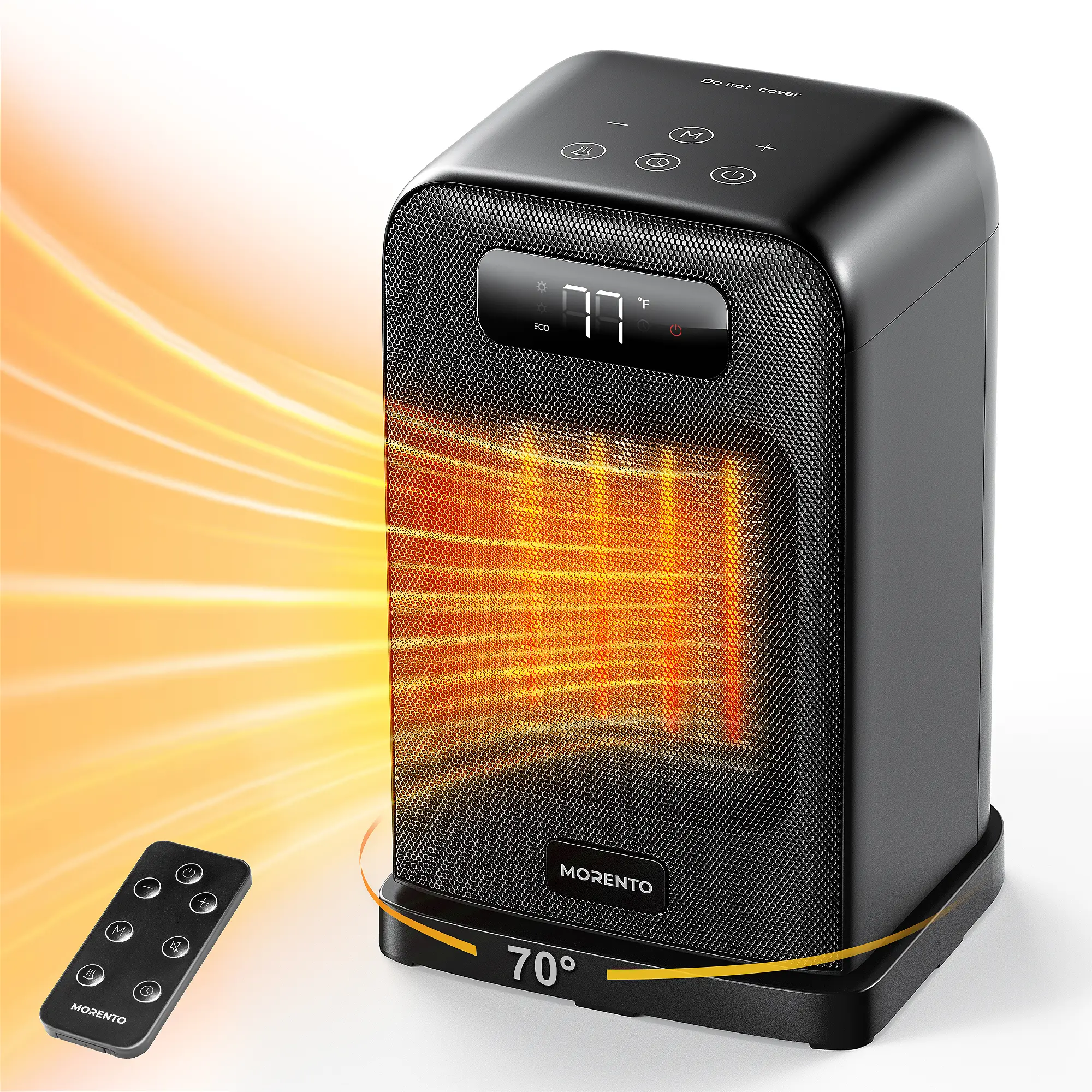 MORENTO New 1500W Portable Indoor Space Heater - LED Display, Silent Operation, Adjustable Temperature, Thermostat, Heating & Fan Modes, Auto Shut-Off Safety Features, Multi-Season Use