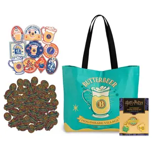 Harry Potter Butterbeer Season Bundle (Tote Bag, 3 Enamel Pins & 50 Decals)