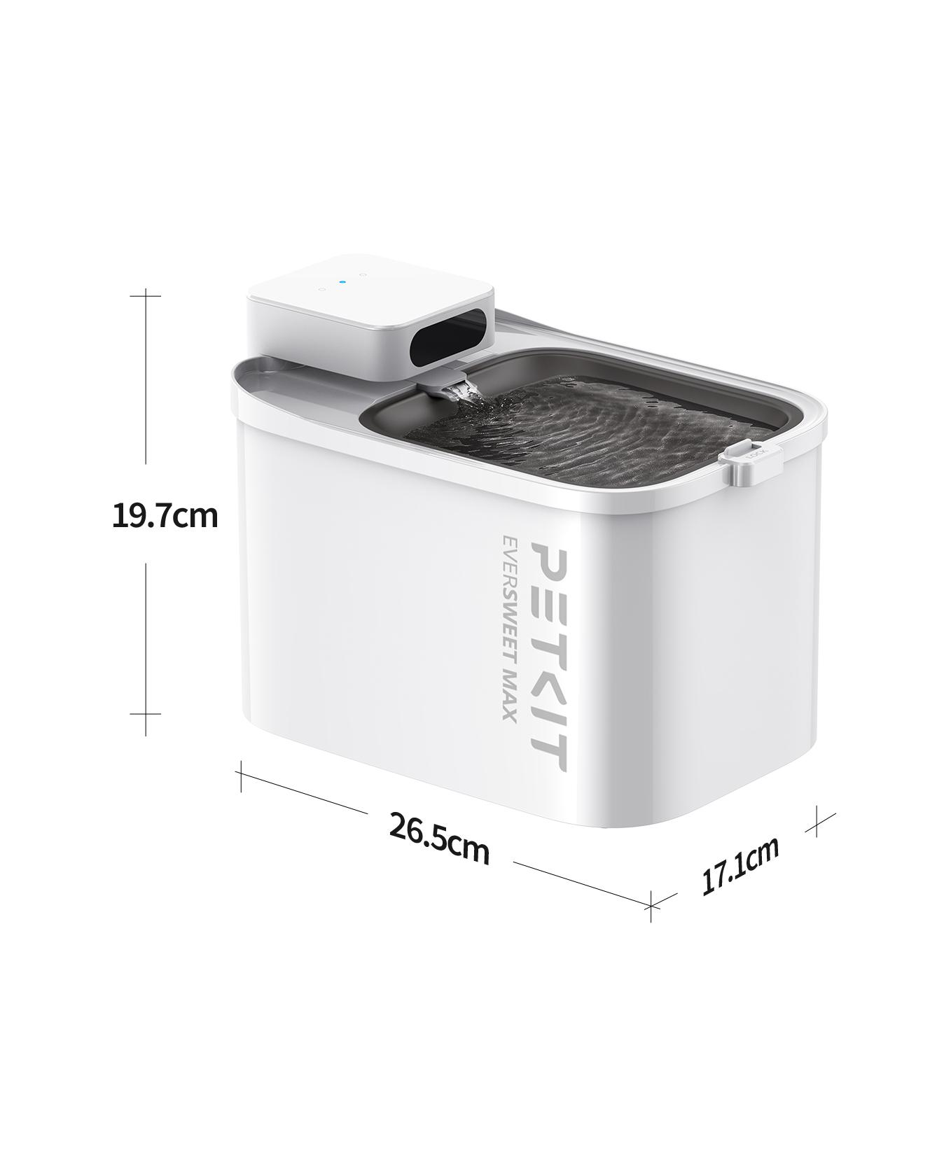 PETKIT EVERSWEET MAX 2 Dishwasher Safe Cat Water Fountain, Cordless Automatic Cats Drinking Fountain with Motion Sensor, 101 oz/3L Pet Fountain for Cats Dogs Inside, Smart App Control & Stainless Steel Tray