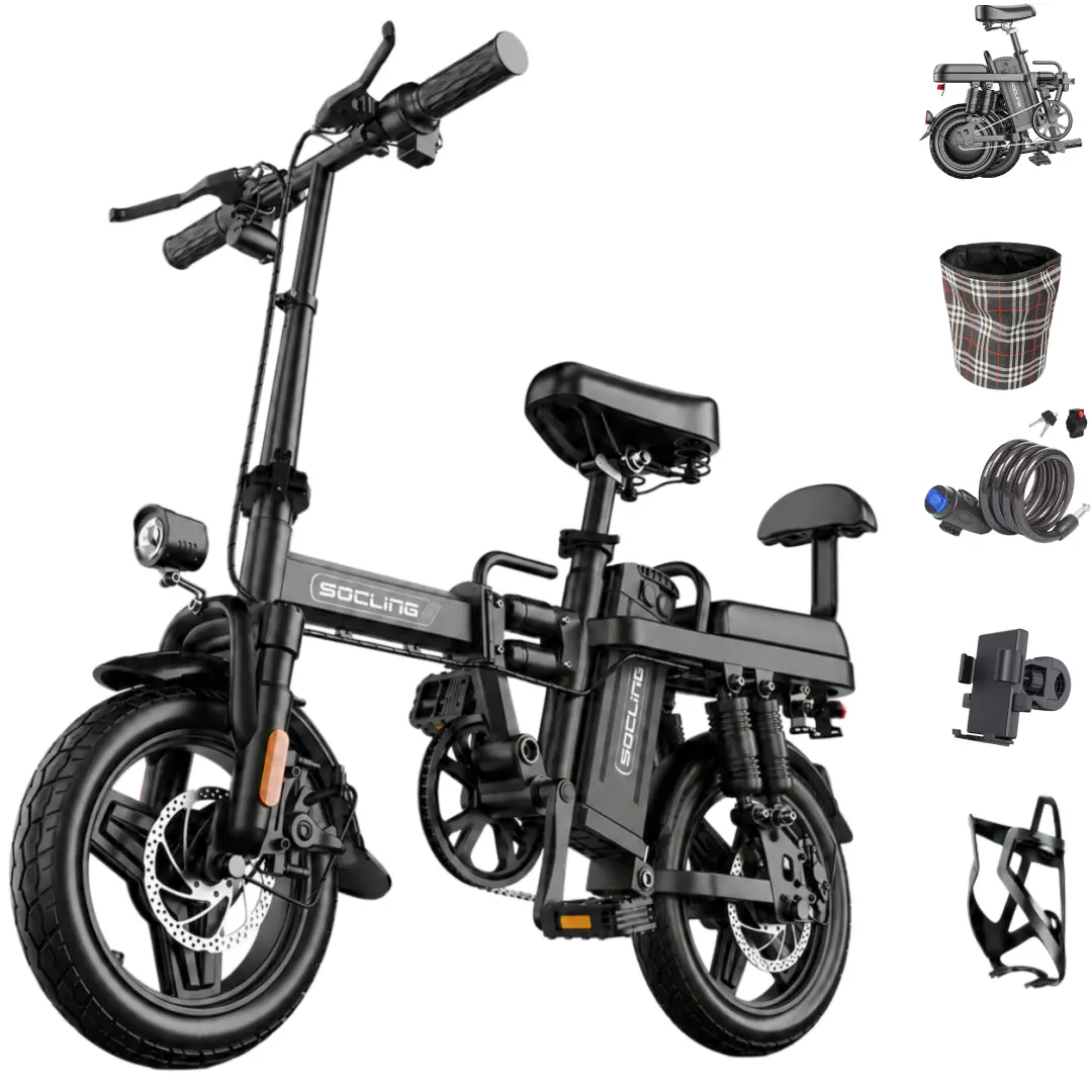 Folding Electric Commuter Ebike for Youth - 500W Motor, 20 MPH,  15Ah Removable Battery, 30 Mi Range, Dual Suspension, Disc Brakes, LED Lights, Lightweight Portable Apartment-Friendly Urban Daily Car Alternative, Folding Bikes tiktokshopbacktoschool, Back