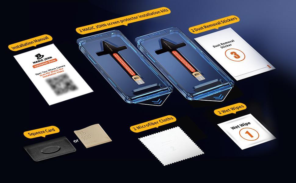 New-MAGIC JOHN 2-Pack Screen Protector for iPhone, Samsung, and Google–Crystal Clear, Scratch-Resistant, Ultra-Smooth Touch, Privacy Protection, Circular Polarized Eye Protection, Easy Installation New-MAGIC JOHN 2-Pack Screen Protector for iPhone, Samsung, and Google–Crystal Clear, Scratch-Resistant, Ultra-Smooth Touch, Privacy Protection, Circular Polarized Eye Protection, Easy Installation