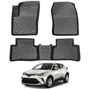 Canvcle Custom Fit Floor Mats for Toyota CHR C-HR 2018-2023 All Weather TPE Protect Carpet 3D Precision Laser Scanning Premium Material Easy Install