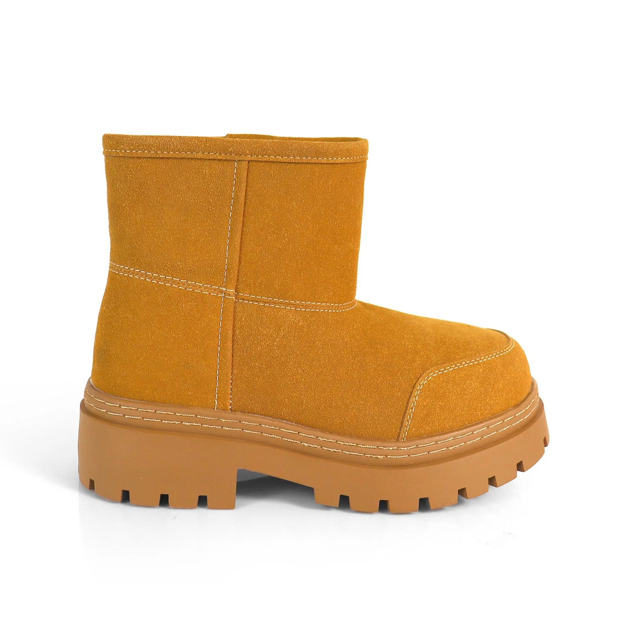TORRIA-1 CAMEL CHUNKY TOE WINTER ANKLE BOOT Platform Ankle Boots Footwear