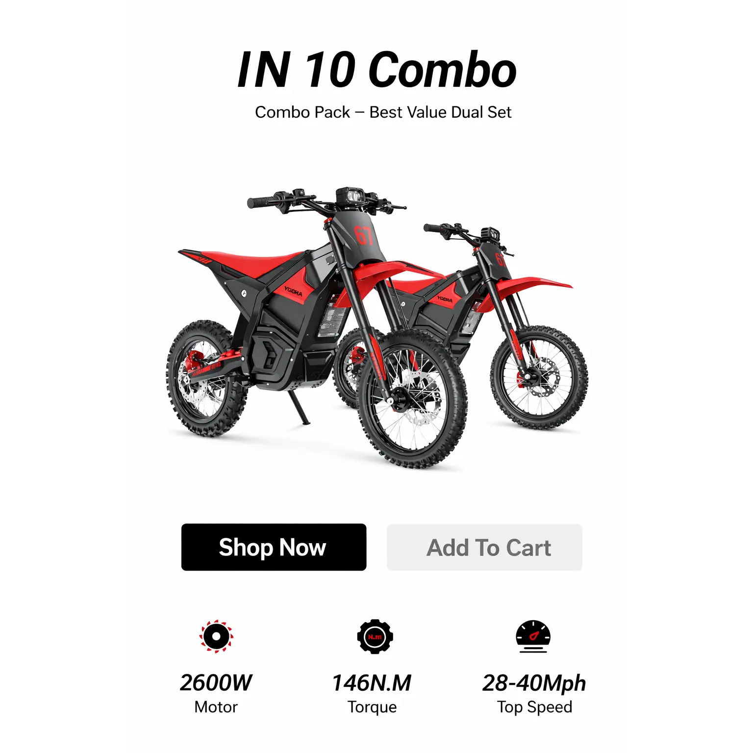 Yozma 10" Pro High-Performance Electric Dirt Bike