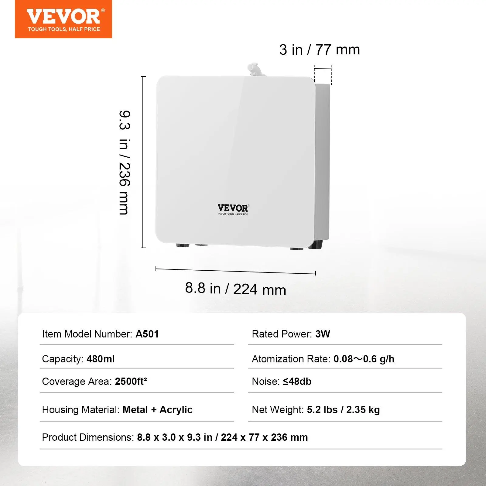 480 ml - Wall Mount/Standing - 2500sq.ft