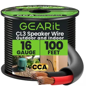 GEARit 16/2 Outdoor Speaker Wire 16 Gauge CCA - CL3 Rated for Direct Burial in Ground Cable