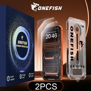 One Fish Screen Protector 2 Pack for iPhone Samsung Privacy Protection Dust-Free Crystal Clear Ultra-Smooth Touch Easy Installation