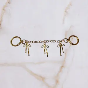 Purse Charms, Keychains, Key Holder, Bag Charm, Purse Accessory, Charm Chain, Bag Accessory, Backpack Keychain, Gold, Ribbons, Wallet Charm