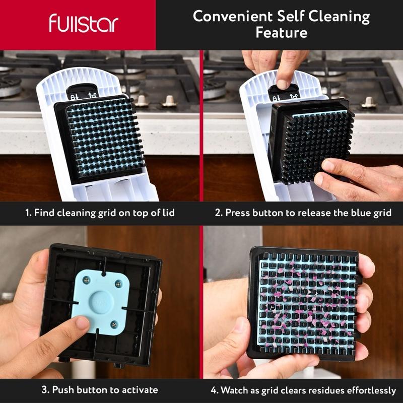 Fullstar Vegetable Chopper and Spiralizer - Food Chopper with Container, Fruit Slicer, Kitchen Gadgets & Accessories, Home Essentials (4 in 1, White) Dicer Dishwasher Safe Fullstar Vegetable Chopper and Spiralizer - Food Chopper with Container, Fruit Slicer, Kitchen Gadgets & Accessories, Home Essentials (4 in 1, White) Dicer Dishwasher Safe