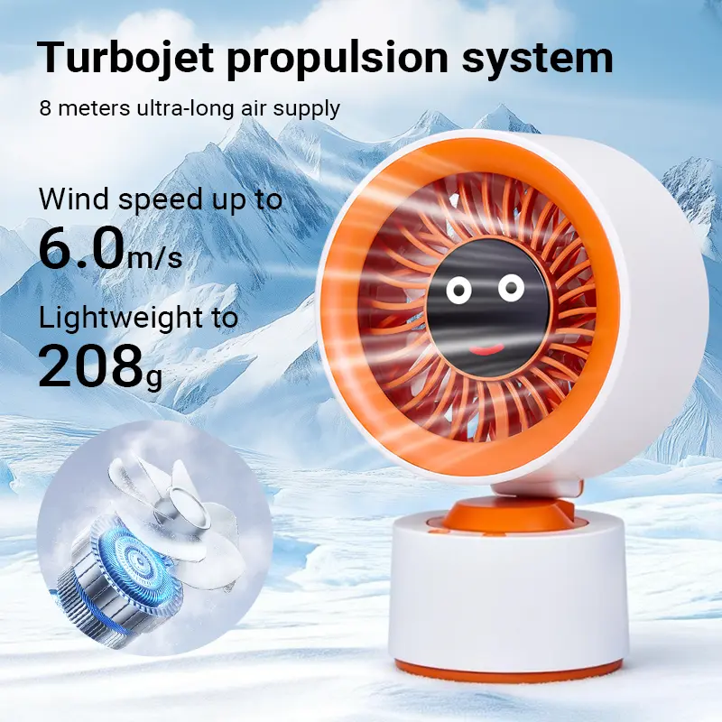 Qawtor 2026 Edition Cordless Desk Fan - AI Smart Chip Powered, Dual Airflow Channels, Auto Oscillation, Built-in Li-ion Batteries, Ultra-long Battery Life, Portable Turbo Cooling for Dorms, Offices, Desk Fans,back to school,back to school haul
