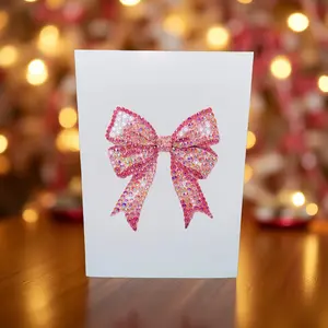 DIY Rhinestone Art Kit, Pink Bow Bedazzle Portrait