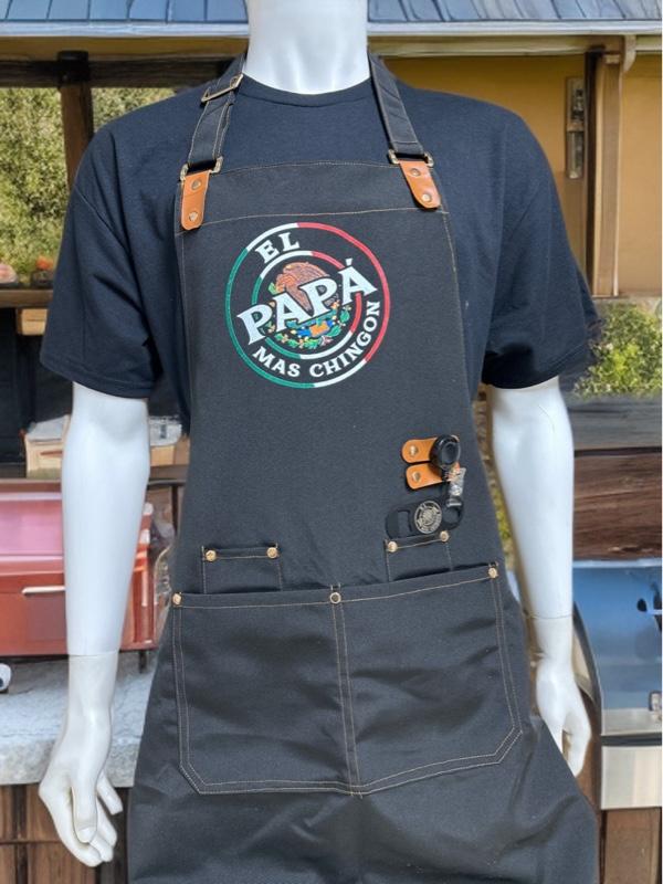 El Papa Más Chingon Men's Stylish BBQ Apron with Bottle Opener - Unique Design for Casual Outings & BBQ Gatherings - Perfect Gift for Dads & Boyfriends - Menswear Clothes